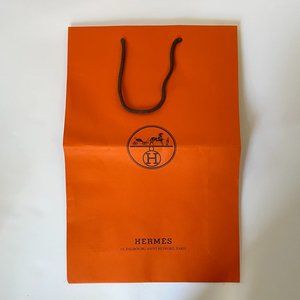 Classic orange Hermes paper shopping bag 11" x 17"